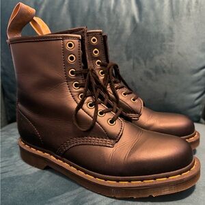 Doc Martens Vegan Black 1460 8-Eye Lace Up Felix Boots, Womens 9, Men’s 8